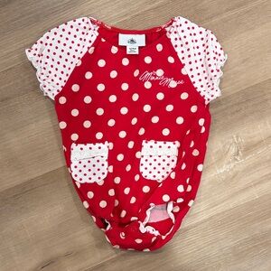 Disney Red and White Minnie Mouse Bodysuit